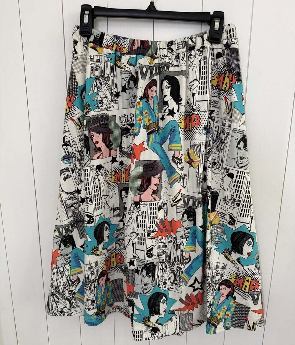 Retrolious Pop Art Comic Book Print Skater Skirt